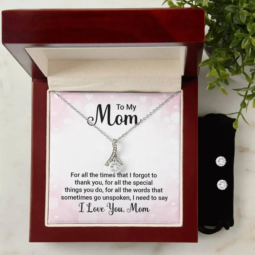 Gifts for Mom: Alluring Beauty Necklace and Earring Set - Whatever You Like Shop