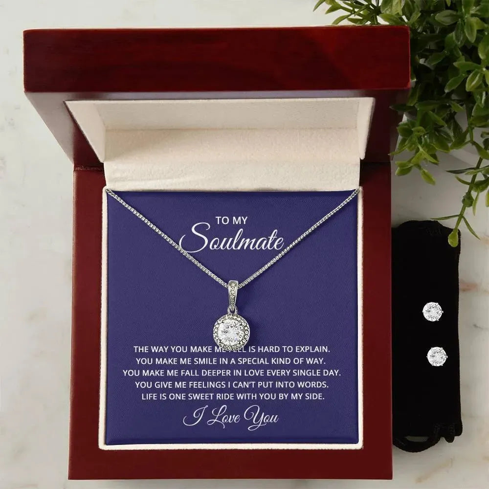 Gifts for Soulmate: Sparkling Eternal Hope Necklace and Earring Set - Whatever You Like Shop