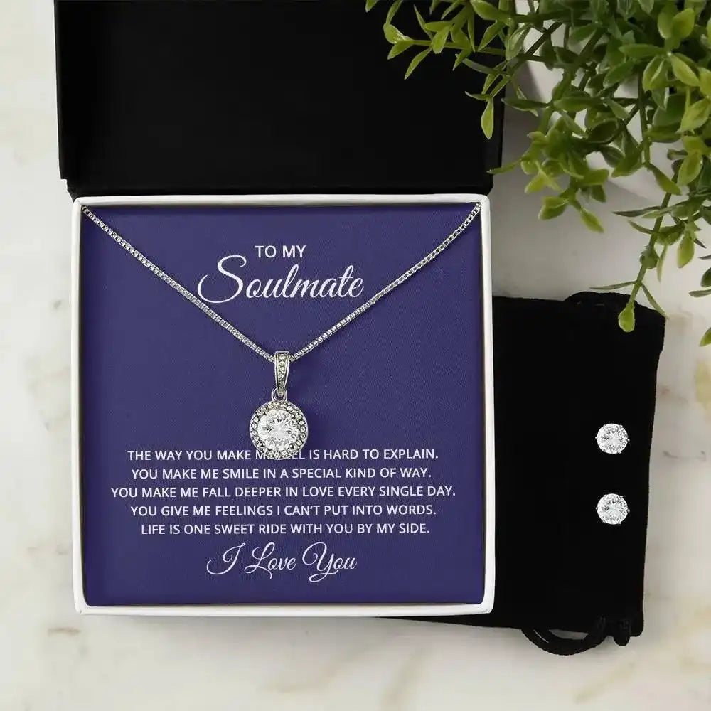 Gifts for Soulmate: Sparkling Eternal Hope Necklace and Earring Set - Whatever You Like Shop