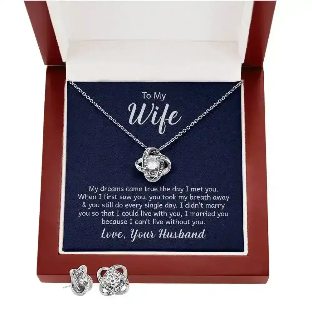 Love Knot Necklace and Earring Set | Wife - Whatever You Like Shop