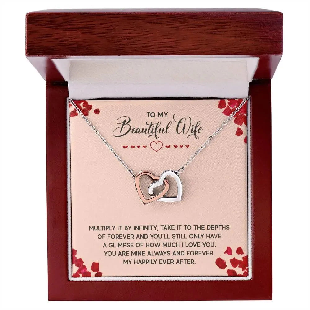 Gifts for Wife: Personalized Interlocking Hearts Necklace - Whatever You Like Shop