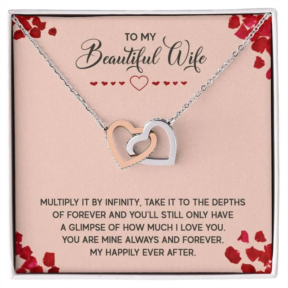 Gifts for Wife: Personalized Interlocking Hearts Necklace - Whatever You Like Shop