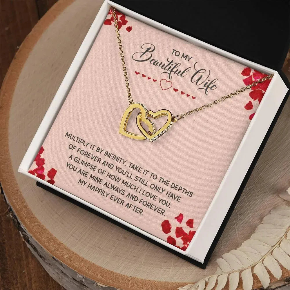 Gifts for Wife: Personalized Interlocking Hearts Necklace - Whatever You Like Shop