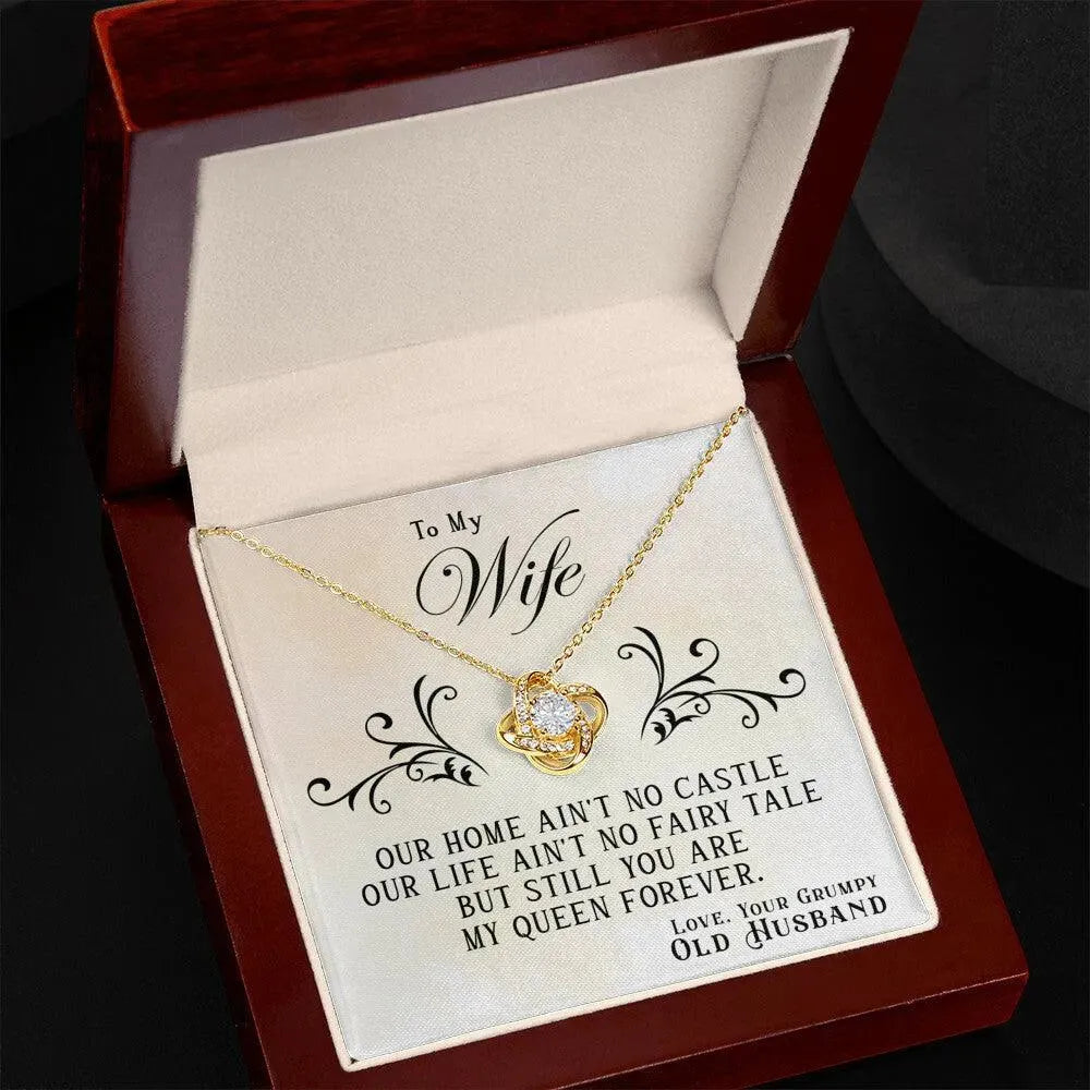 Gifts for Wife: You Are My Queen Forever - Love Knot Necklace - Whatever You Like Shop