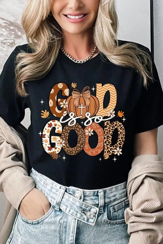 God is So Good Autumn Pumpkin Graphic Tee - Whatever You Like Shop