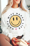 HAPPY WIFE HAPPY LIFE Graphic Sweatshirt - Whatever You Like Shop