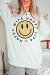 HAPPY WIFE HAPPY LIFE Graphic Sweatshirt - Whatever You Like Shop