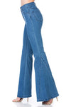 High Waist Denim flare Wide Leg bell bottom jeans - Whatever You Like Shop