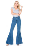 High Waist Denim flare Wide Leg bell bottom jeans - Whatever You Like Shop