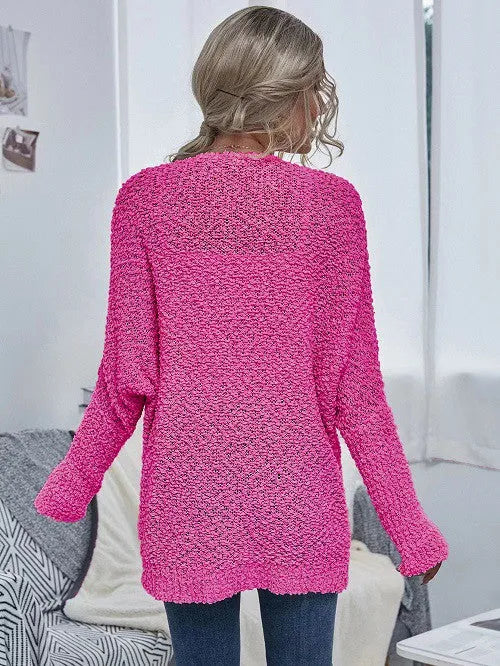 Hot Pink Knit Open Cardigan - Whatever You Like Shop