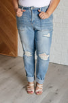 Judy Blue Denim Aiden High Rise Patch Pocket Distressed Boyfriend Jeans - Whatever You Like Shop