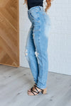 Judy Blue Denim Aiden High Rise Patch Pocket Distressed Boyfriend Jeans - Whatever You Like Shop