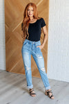 Judy Blue Denim Aiden High Rise Patch Pocket Distressed Boyfriend Jeans - Whatever You Like Shop