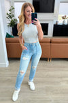 Judy Blue Denim Aiden High Rise Patch Pocket Distressed Boyfriend Jeans - Whatever You Like Shop