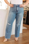 Judy Blue Denim Bree High Rise Control Top Distressed Straight Jeans - Whatever You Like Shop