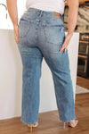 Judy Blue Denim Bree High Rise Control Top Distressed Straight Jeans - Whatever You Like Shop