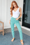 Judy Blue Denim Bridgette High Rise Garment Dyed Slim Jeans in Aquamarine - Whatever You Like Shop