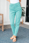 Judy Blue Denim Bridgette High Rise Garment Dyed Slim Jeans in Aquamarine - Whatever You Like Shop