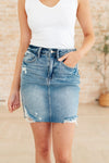 Judy Blue Denim Carol High Rise Rigid Magic Denim Skirt - Whatever You Like Shop