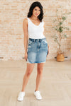 Judy Blue Denim Carol High Rise Rigid Magic Denim Skirt - Whatever You Like Shop