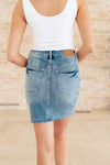 Judy Blue Denim Carol High Rise Rigid Magic Denim Skirt - Whatever You Like Shop