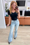 Judy Blue Denim Caroline Mid Rise Control Top Distressed Flare Jeans - Whatever You Like Shop