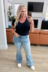 Judy Blue Denim Caroline Mid Rise Control Top Distressed Flare Jeans - Whatever You Like Shop