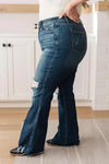 Judy Blue Denim Cassandra High Rise Control Top Distressed Flare Jeans - Whatever You Like Shop