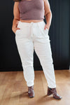 Judy Blue Denim Charlene High Rise Jogger in Ecru - Whatever You Like Shop