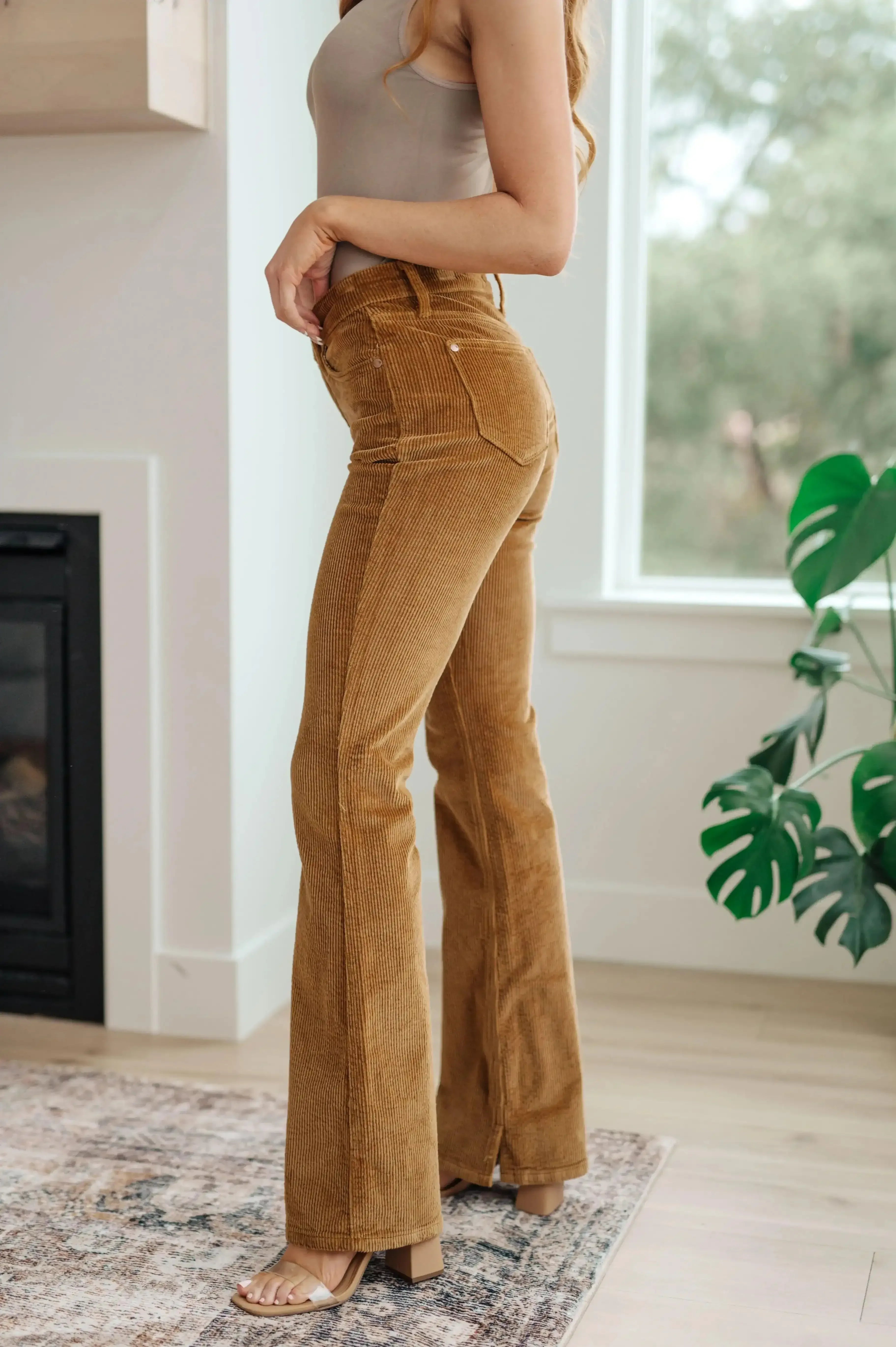 Judy Blue Denim Cordelia Bootcut Corduroy Pants in Camel - Whatever You Like Shop
