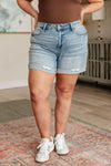 Judy Blue Denim Darlene High Rise Distressed Cuffed Cutoff Shorts - Whatever You Like Shop