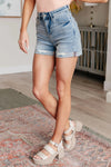 Judy Blue Denim Darlene High Rise Distressed Cuffed Cutoff Shorts - Whatever You Like Shop