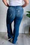 Judy Blue Denim Gabriella Mid Rise Distressed Button Fly Flare - Whatever You Like Shop