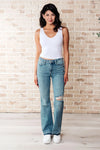 Judy Blue Denim Isla Mid Rise Distressed Released Hem Bootcut Jeans - Whatever You Like Shop