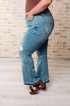 Judy Blue Denim Isla Mid Rise Distressed Released Hem Bootcut Jeans - Whatever You Like Shop