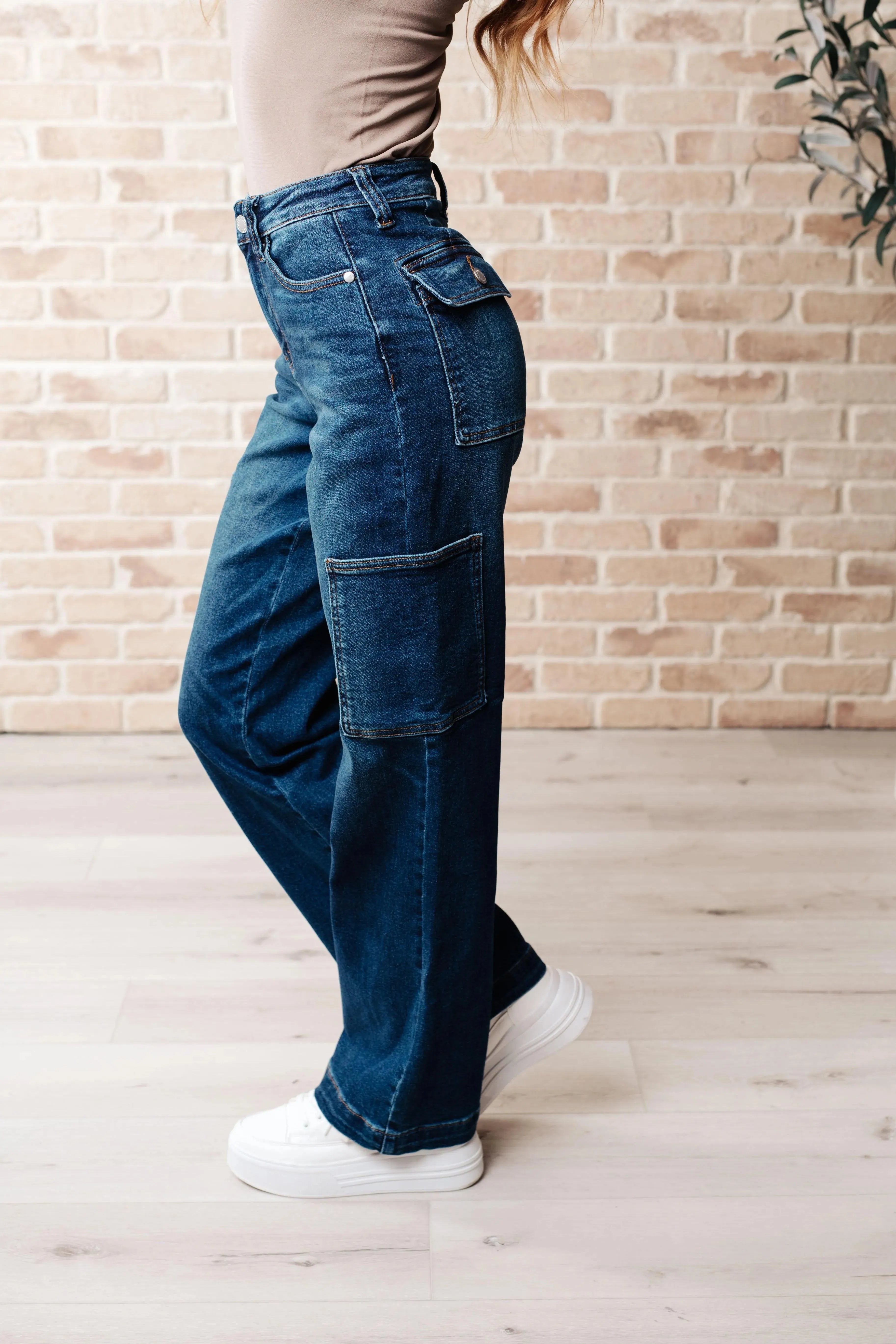 Judy Blue Denim Leila High Rise Cargo Straight Jeans - Whatever You Like Shop