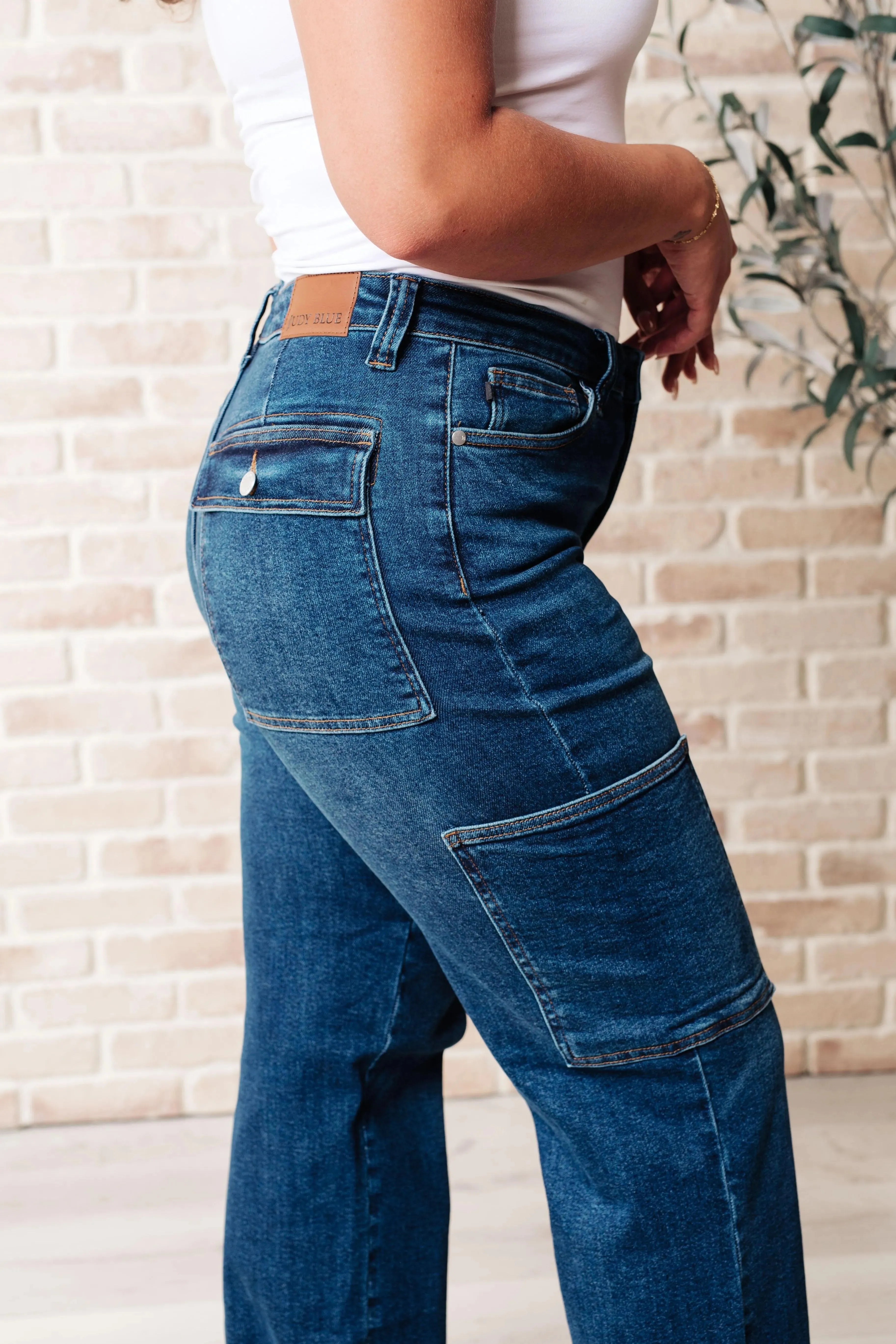 Judy Blue Denim Leila High Rise Cargo Straight Jeans - Whatever You Like Shop