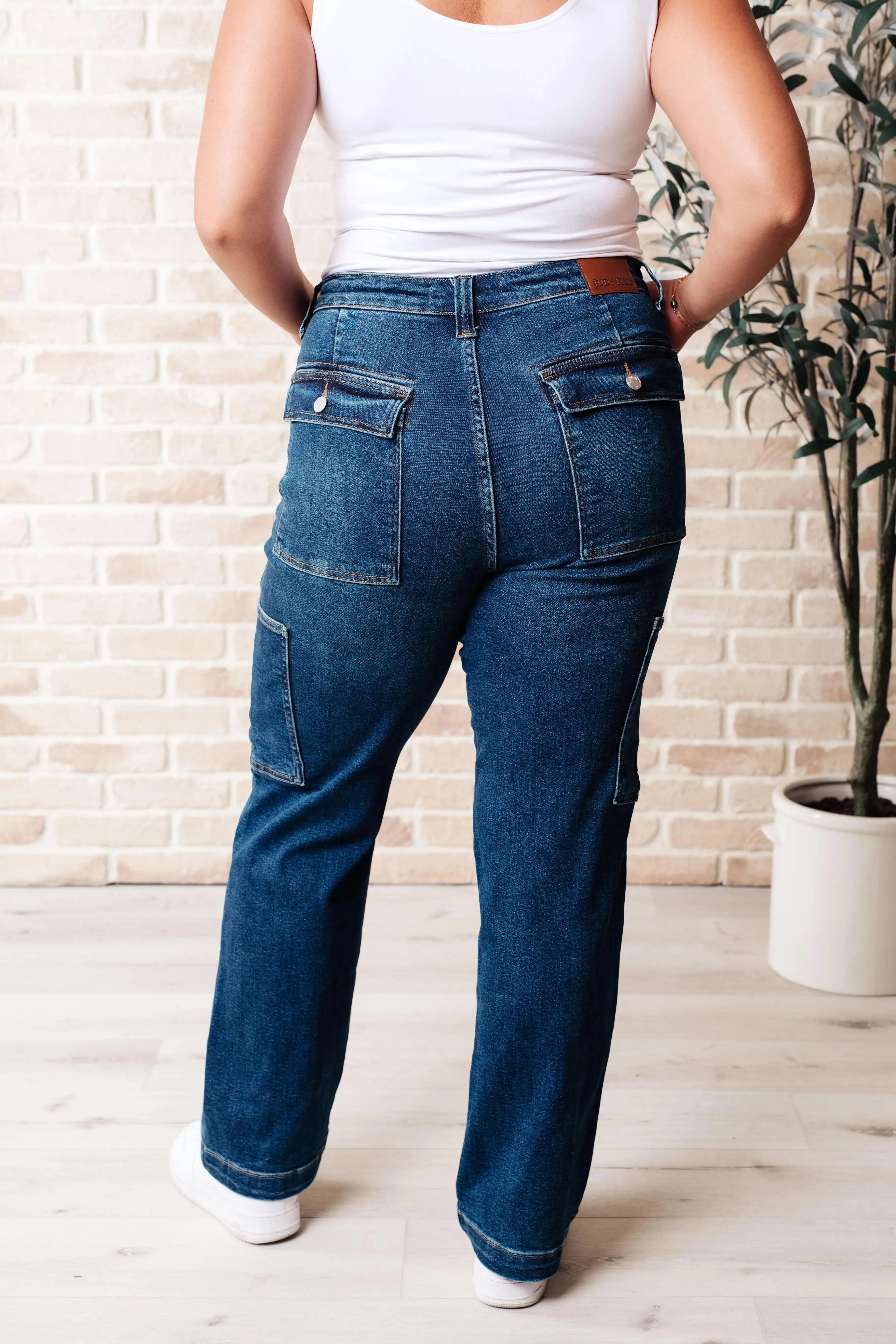 Judy Blue Denim Leila High Rise Cargo Straight Jeans - Whatever You Like Shop