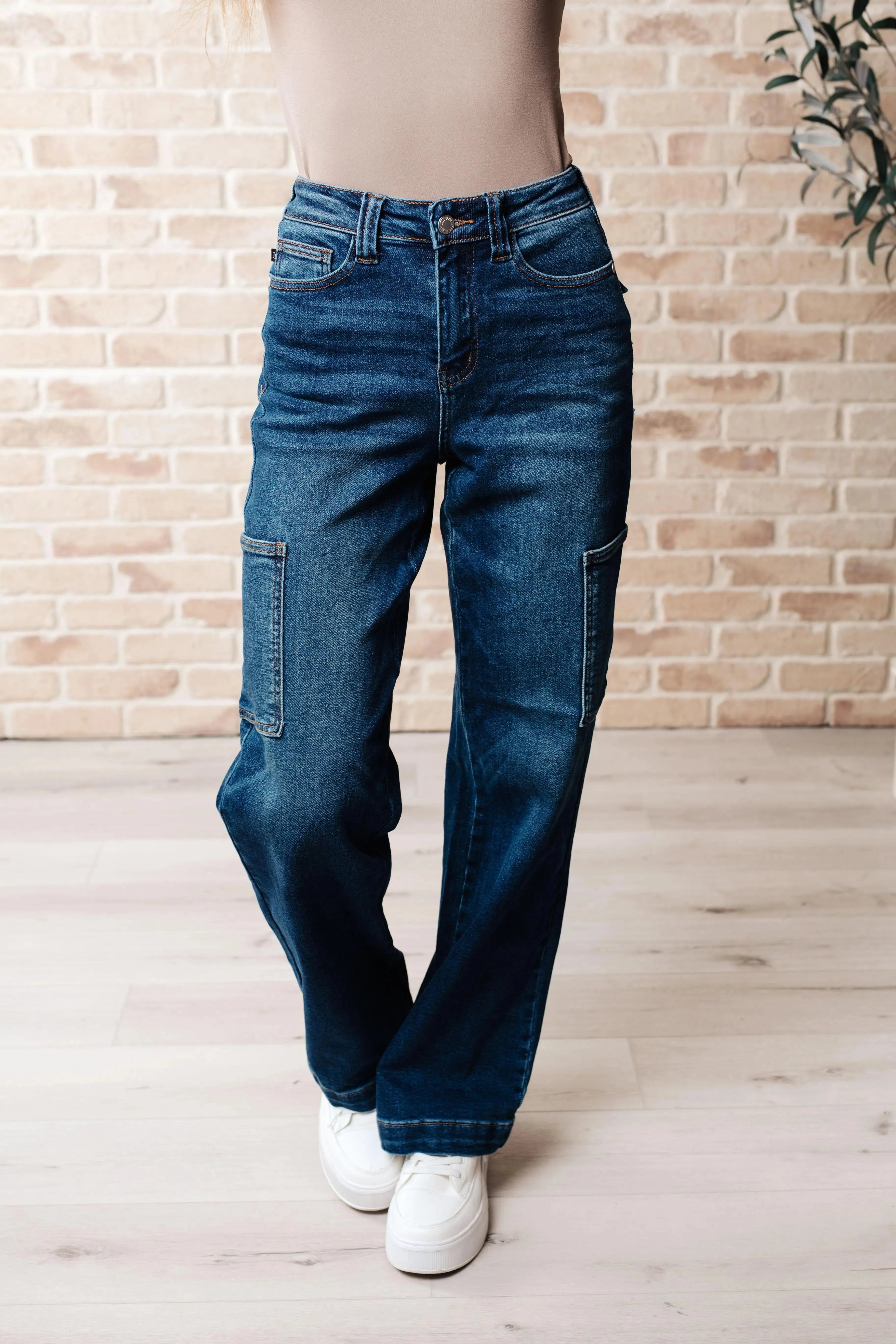 Judy Blue Denim Leila High Rise Cargo Straight Jeans - Whatever You Like Shop