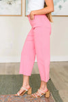 Judy Blue Denim Lisa High Rise Control Top Wide Leg Crop Jeans in Pink - Whatever You Like Shop