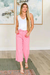 Judy Blue Denim Lisa High Rise Control Top Wide Leg Crop Jeans in Pink - Whatever You Like Shop