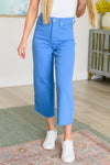 Judy Blue Denim Lisa High Rise Control Top Wide Leg Crop Jeans in Sky Blue - Whatever You Like Shop