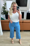 Judy Blue Denim Lisa High Rise Control Top Wide Leg Crop Jeans in Sky Blue - Whatever You Like Shop