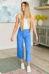 Judy Blue Denim Lisa High Rise Control Top Wide Leg Crop Jeans in Sky Blue - Whatever You Like Shop