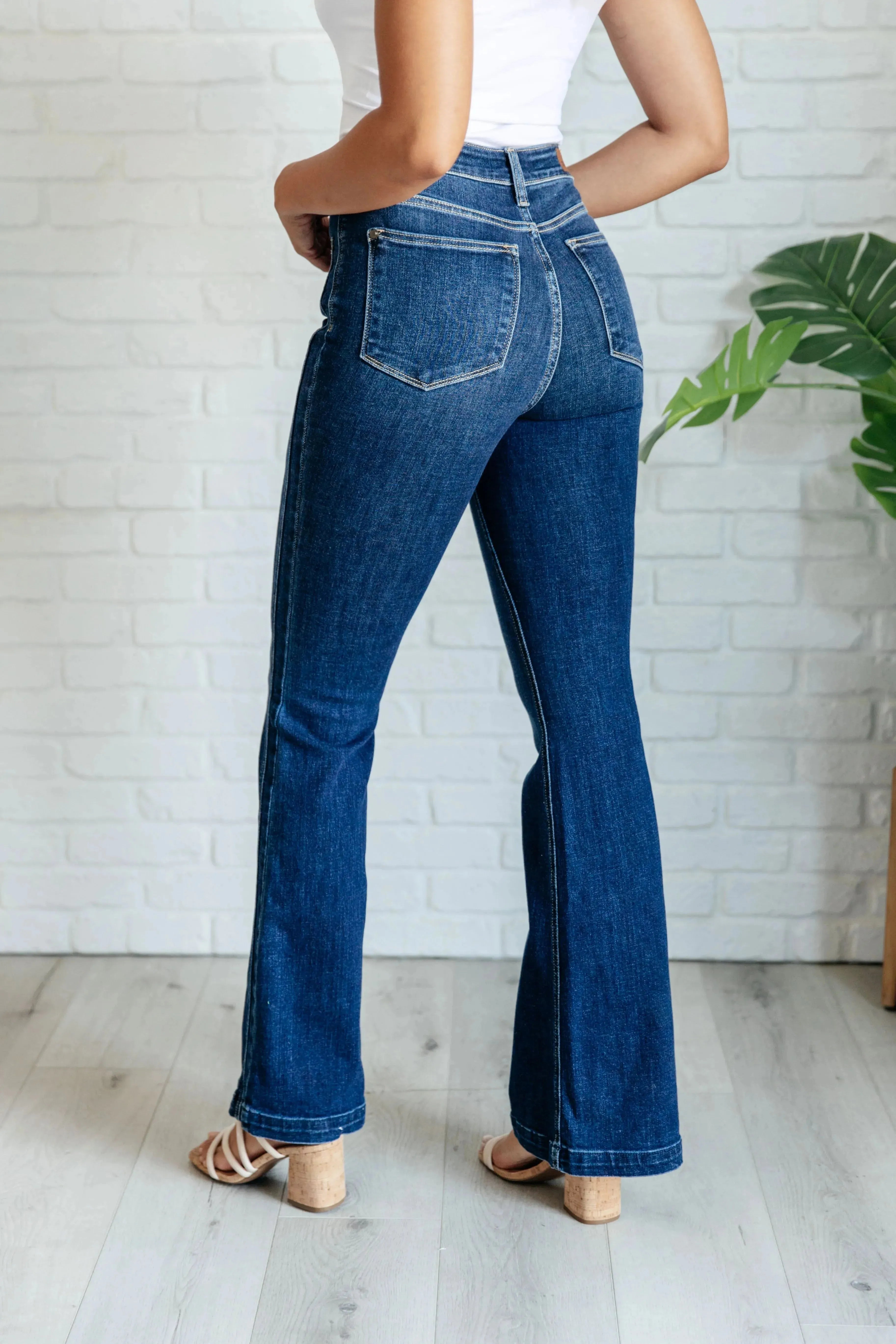 Judy Blue Denim Mavis High Rise Side Seam Detail Flare Jeans - Whatever You Like Shop