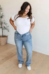 Judy Blue Denim Mildred High Rise V Front Waistband Straight Jeans - Whatever You Like Shop