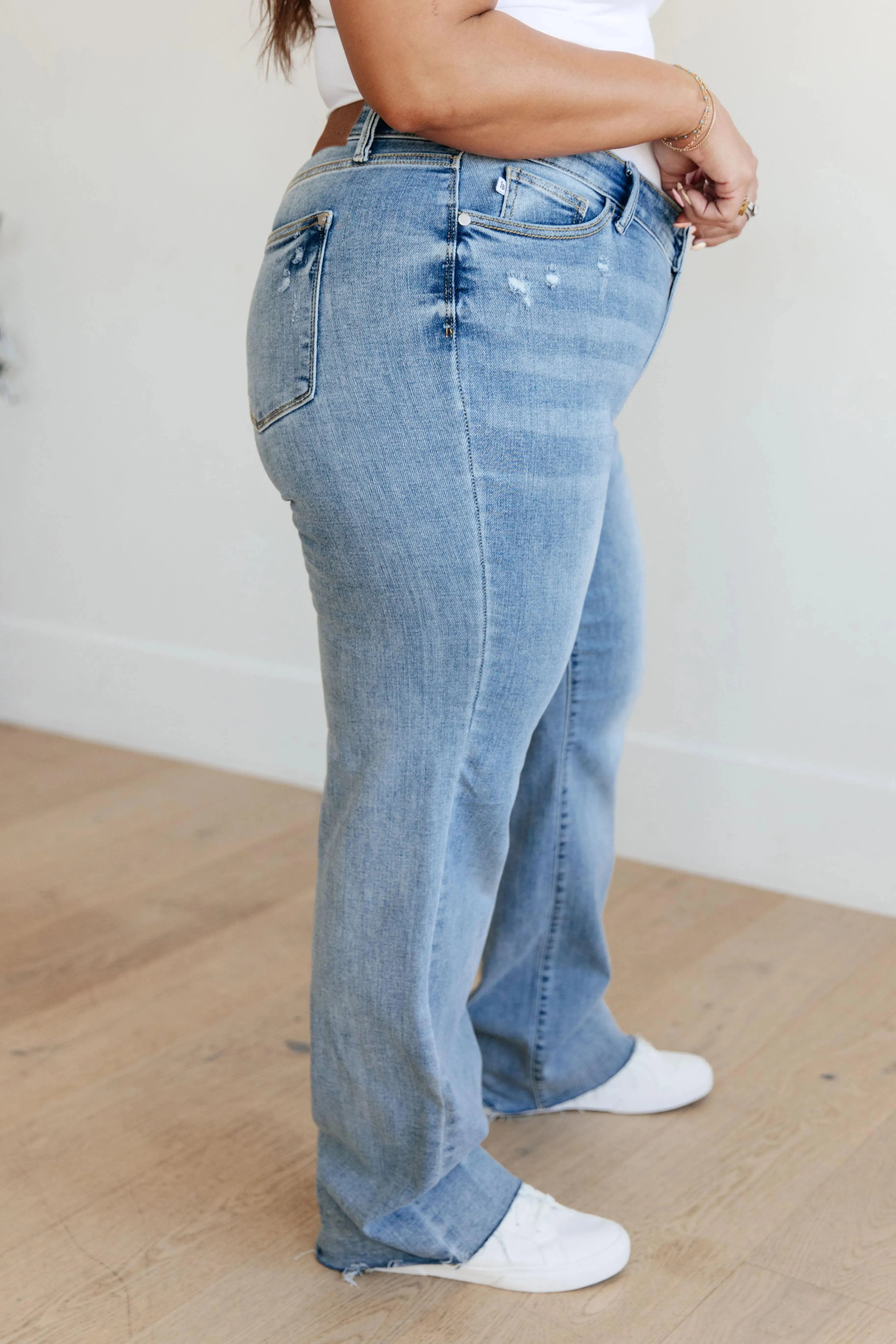 Judy Blue Denim Mildred High Rise V Front Waistband Straight Jeans - Whatever You Like Shop