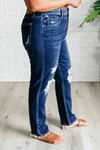 Judy Blue Denim Montana High Rise Rigid Magic Distressed Straight Jeans - Whatever You Like Shop