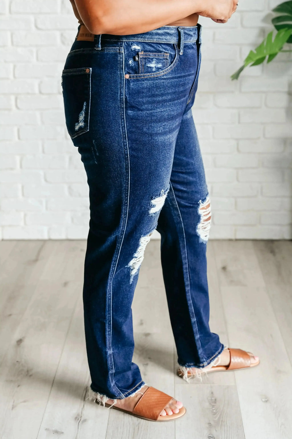 Montana High Rise Rigid Magic Distressed Straight Jeans - Whatever You Like Shop