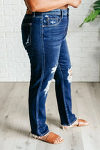 Montana High Rise Rigid Magic Distressed Straight Jeans - Whatever You Like Shop